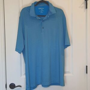 Bobby Jones X-H20 Blue and White mens XL polo Golf shirt